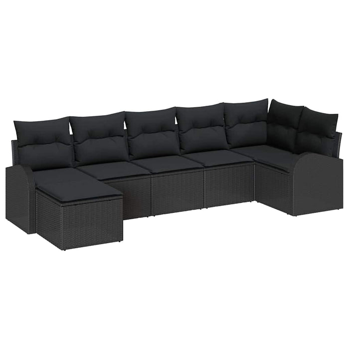 Set de canapele pentru grădină 7 pcs Negru Rattan poli - WALTI WALTI