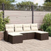Set de canapele pentru grădină 6 pcs Maro și alb Rattan poli - WALTI WALTI