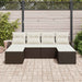 Set de canapele pentru grădină 6 pcs Maro și alb Rattan poli - WALTI WALTI