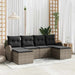 Set de canapele pentru grădină cu pernă 6 pcs Gri Rattan poli - WALTI WALTI