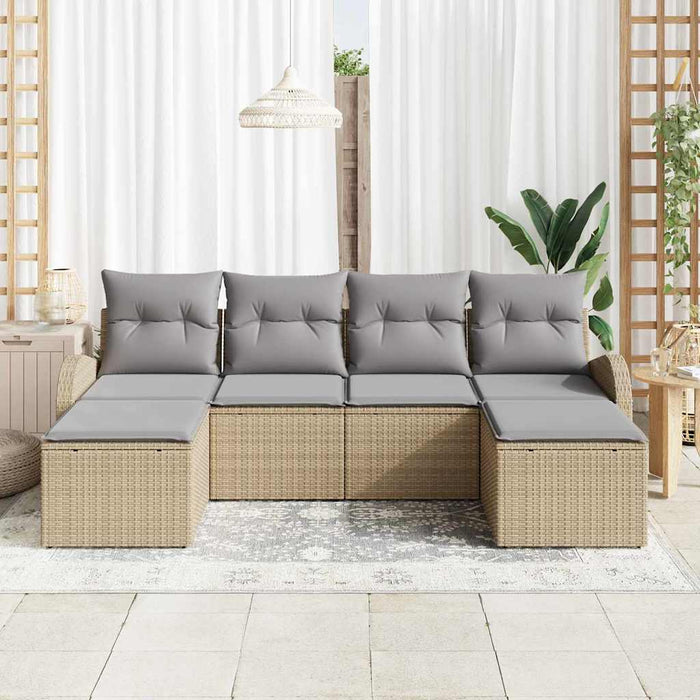 Set de canapele pentru grădină cu pernă 6 pcs Bej, gri deschis - WALTI WALTI