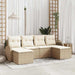 Set de canapele pentru grădină 6 pcs Bej, alb Rattan poli - WALTI WALTI