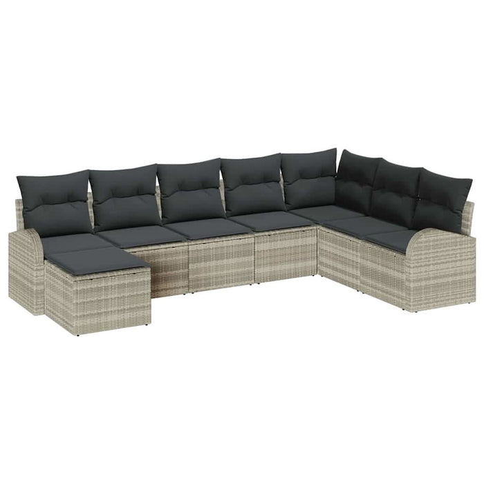 Set de canapele pentru grădină 8 pcs Gri deschis Rattan poli - WALTI WALTI