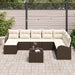 Set de canapele pentru grădină 9 pcs Maro și alb Rattan poli - WALTI WALTI