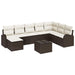 Set de canapele pentru grădină 9 pcs Maro și alb Rattan poli - WALTI WALTI