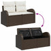 Set de canapele pentru grădină 9 pcs Maro și alb Rattan poli - WALTI WALTI