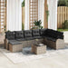 Set de canapele pentru grădină cu pernă 9 pcs Gri Rattan poli - WALTI WALTI
