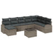 Set de canapele pentru grădină cu pernă 9 pcs Gri Rattan poli - WALTI WALTI