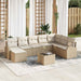 Set de canapele pentru grădină 9 pcs Bej, alb Rattan poli - WALTI WALTI