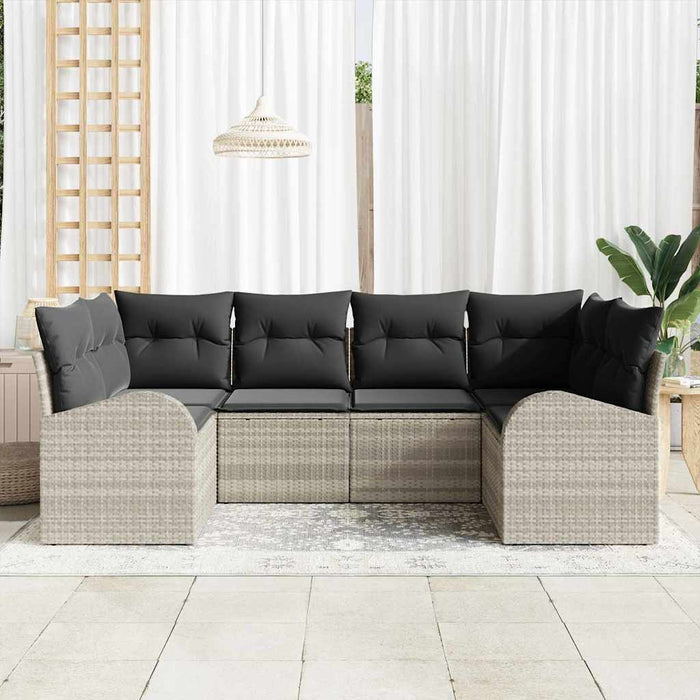 Set de canapele pentru grădină 6 pcs Gri deschis Rattan poli - WALTI WALTI