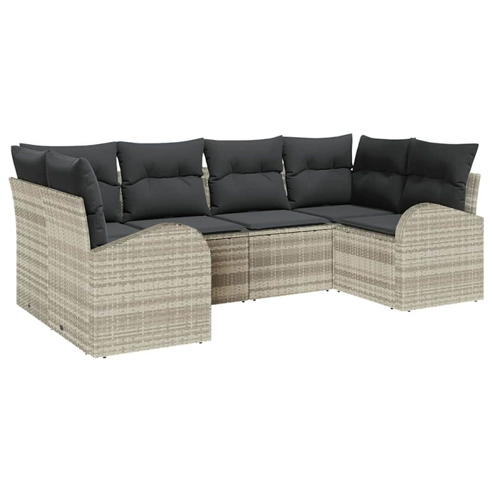 Set de canapele pentru grădină 6 pcs Gri deschis Rattan poli - WALTI WALTI