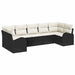 Set de canapele pentru grădină 7 pcs Negru, alb Rattan poli - WALTI WALTI
