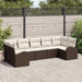 Set de canapele pentru grădină 7 pcs Maro și alb Rattan poli - WALTI WALTI