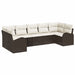 Set de canapele pentru grădină 7 pcs Maro și alb Rattan poli - WALTI WALTI