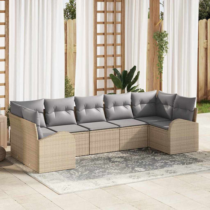 Set de canapele pentru grădină cu pernă 7 pcs Bej, gri deschis - WALTI WALTI