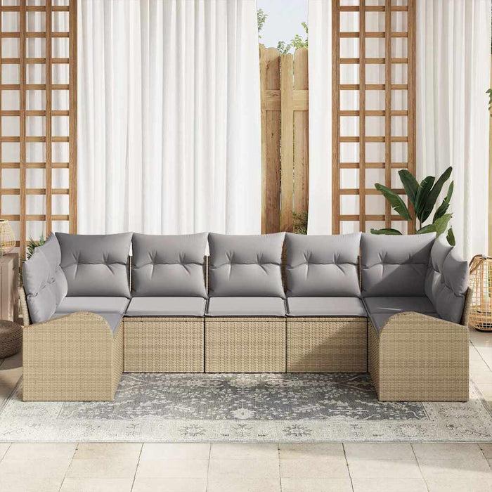 Set de canapele pentru grădină cu pernă 7 pcs Bej, gri deschis - WALTI WALTI