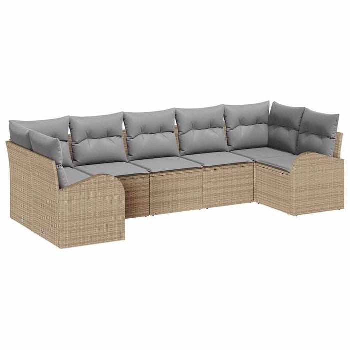 Set de canapele pentru grădină cu pernă 7 pcs Bej, gri deschis - WALTI WALTI