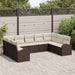 Set de canapele pentru grădină 9 pcs Maro și alb Rattan poli - WALTI WALTI