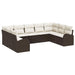 Set de canapele pentru grădină 9 pcs Maro și alb Rattan poli - WALTI WALTI