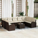 Set de canapele pentru grădină 10 pcs Maro și alb Rattan poli - WALTI WALTI