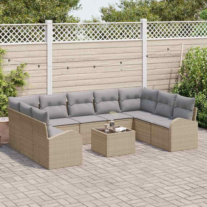 Set de canapele pentru grădină cu pernă 10 pcs Bej, gri deschis - WALTI WALTI