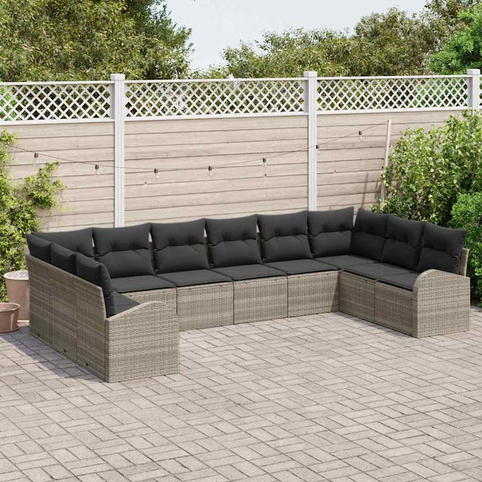 Set de canapele pentru grădină cu pernă 10 pcs Gri deschis - WALTI WALTI