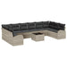 Set de canapele pentru grădină cu pernă 11 pcs Gri deschis - WALTI WALTI