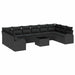 Set de canapele pentru grădină cu pernă 11 pcs Negru - WALTI WALTI