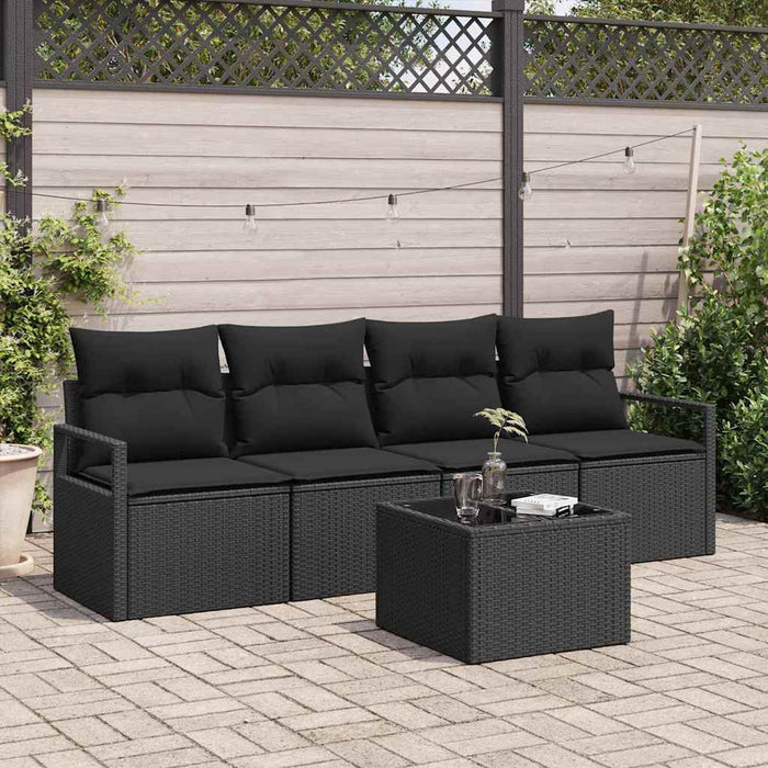 Set de canapele pentru grădină 5 pcs Negru 55 x 55 x 37 cm - WALTI WALTI