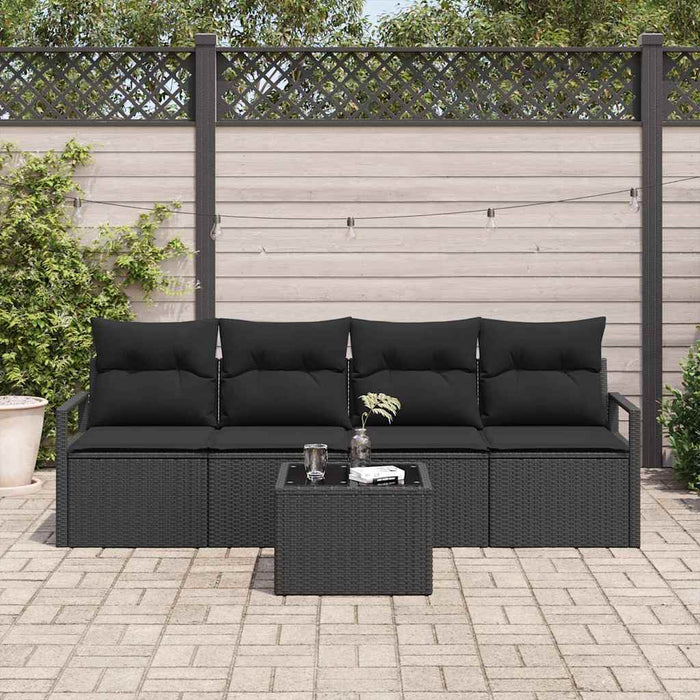 Set de canapele pentru grădină 5 pcs Negru 55 x 55 x 37 cm - WALTI WALTI