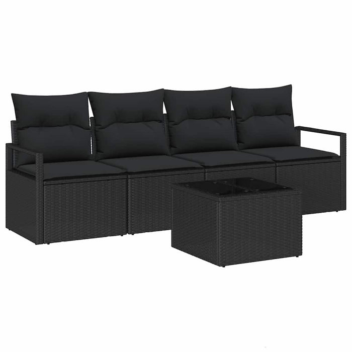 Set de canapele pentru grădină 5 pcs Negru 55 x 55 x 37 cm - WALTI WALTI