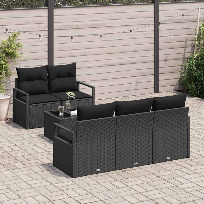 Set de canapele pentru grădină 6 pcs Negru 55 x 55 x 37 cm - WALTI WALTI