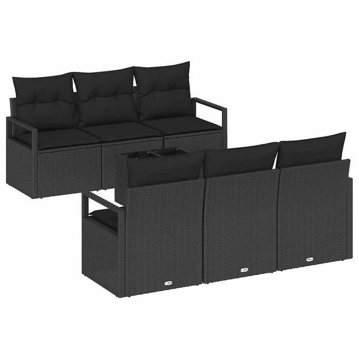 Set de canapele pentru grădină 7 pcs Negru 55 x 55 x 37 cm - WALTI WALTI
