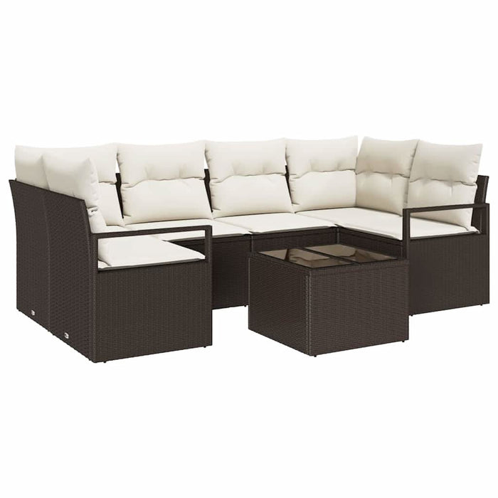 Set de canapele pentru grădină cu pernă 7 pcs Maro și Crem - WALTI WALTI