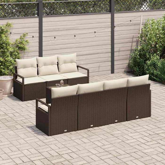 Set de canapele pentru grădină 8 pcs Maro, Crem 55 x 55 x 37 cm - WALTI WALTI