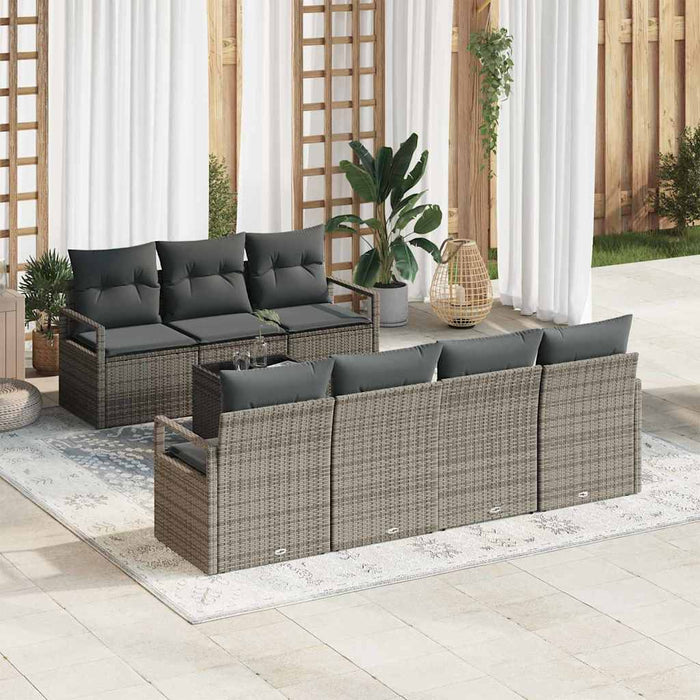 Set de canapele pentru grădină cu pernă cu depozitare 8 pcs Gri - WALTI WALTI