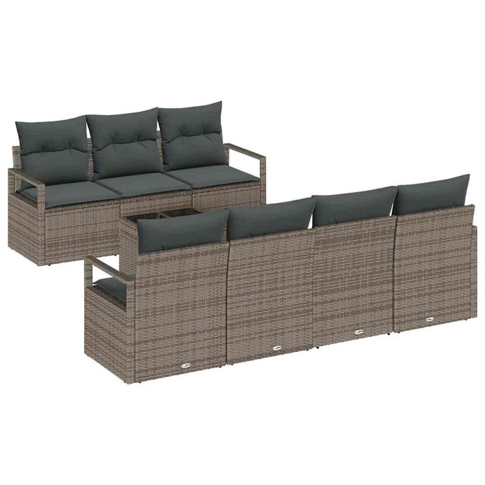 Set de canapele pentru grădină cu pernă cu depozitare 8 pcs Gri - WALTI WALTI