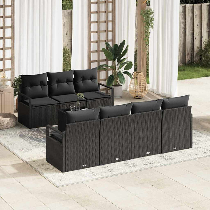 Set de canapele pentru grădină 8 pcs Negru 55 x 55 x 37 cm - WALTI WALTI