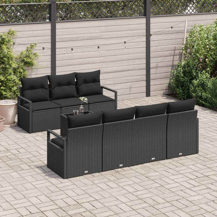 Set de canapele pentru grădină 8 pcs Negru 55 x 55 x 37 cm - WALTI WALTI