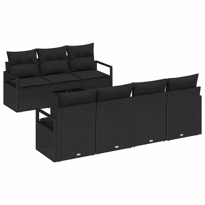 Set de canapele pentru grădină 8 pcs Negru 55 x 55 x 37 cm - WALTI WALTI