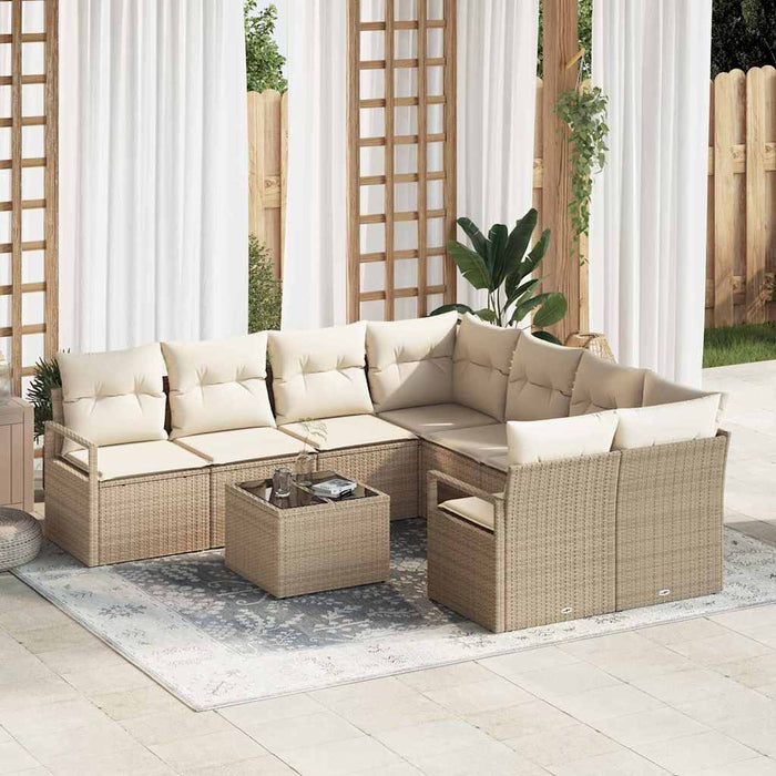 Set de canapele pentru grădină 9 pcs Bej, crem 55 x 55 x 37 cm - WALTI WALTI