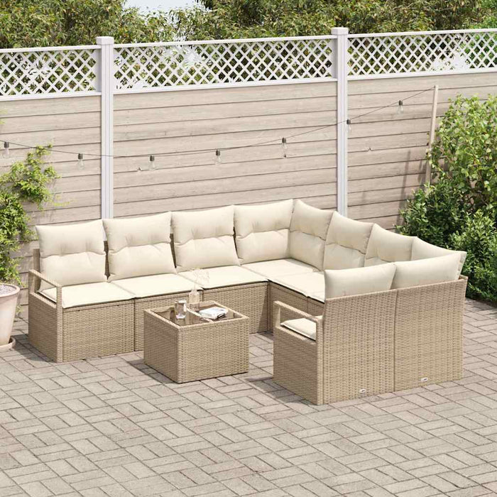 Set de canapele pentru grădină 9 pcs Bej, crem 55 x 55 x 37 cm - WALTI WALTI