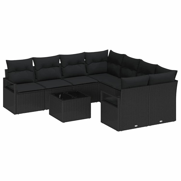Set de canapele pentru grădină 9 pcs Negru 55 x 55 x 37 cm - WALTI WALTI