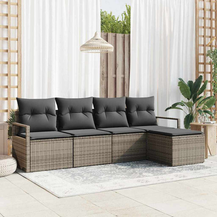 Set de canapele pentru grădină cu pernă cu depozitare 5 pcs Gri - WALTI WALTI