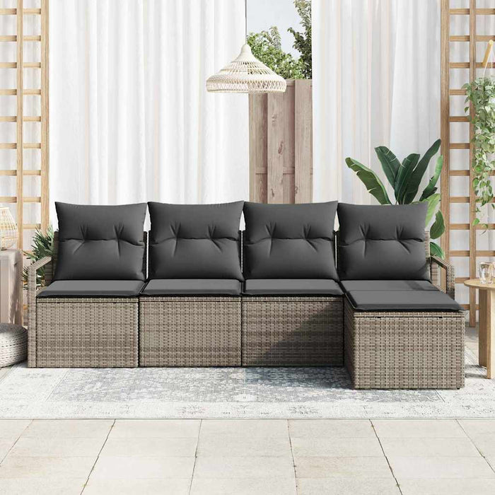 Set de canapele pentru grădină cu pernă cu depozitare 5 pcs Gri - WALTI WALTI