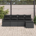 Set de canapele pentru grădină cu pernă 5 pcs Negru - WALTI WALTI