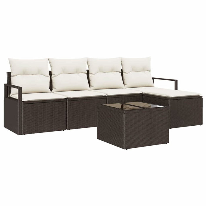 Set de canapele pentru grădină cu pernă 6 pcs Maro, Crem - WALTI WALTI