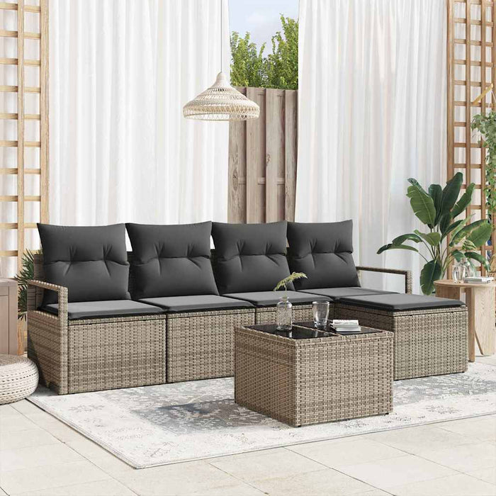 Set de canapele pentru grădină cu pernă 6 pcs Gri deschis - WALTI WALTI