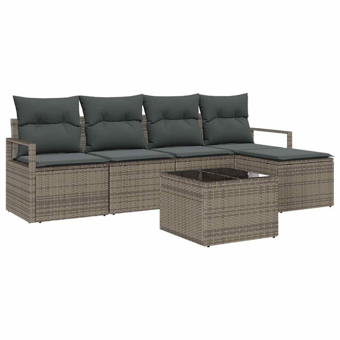 Set de canapele pentru grădină cu pernă 6 pcs Gri deschis - WALTI WALTI
