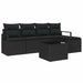 Set de canapele pentru grădină cu pernă 6 pcs Negru - WALTI WALTI